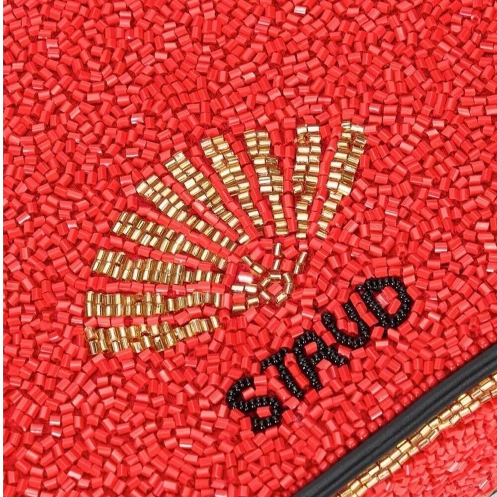 Staud Tommy Bag Purse Year of the Horse Red Black Beaded Limited Run NEW Tags - Picture 4 of 14